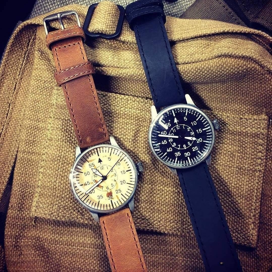 Mil-Tec Vintage Aviator Watch Black Dial Quartz Mens Flieger Pilot World War 2 Wristwatch - Image 7