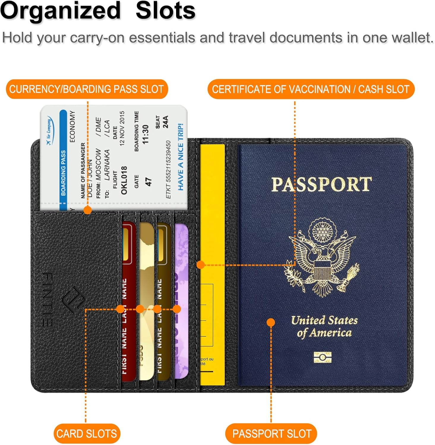 FINTIE Passport Holder, Slim Travel Wallet RFID Blocking Card Case Cover Passport Cover Protector Essentials with Credit Card Slots for Women/Men | Slim - Image 3