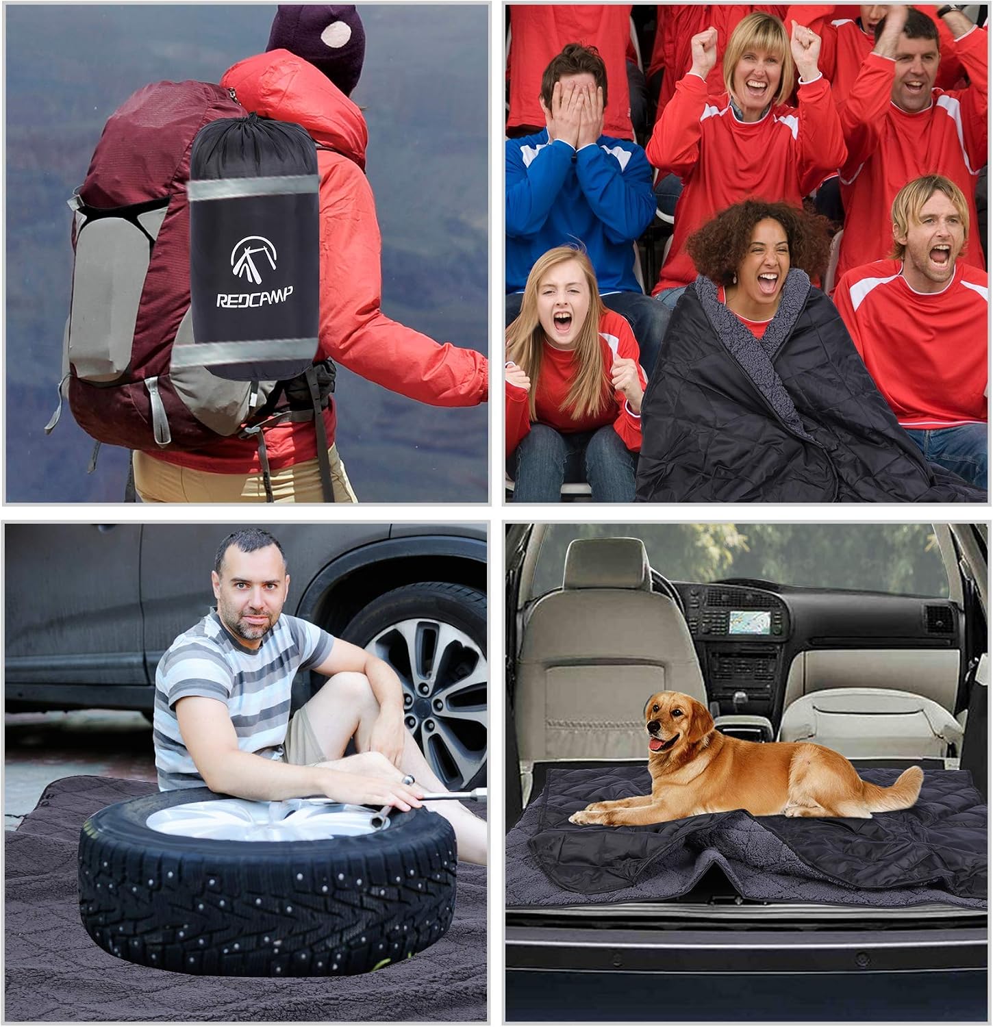REDCAMP Large Camping Blanket with Sherpa Lining, Cold Weather Warm Outdoor Blanket Windproof for Camping Stadium, Machine Washable 59"x 79" - Image 6
