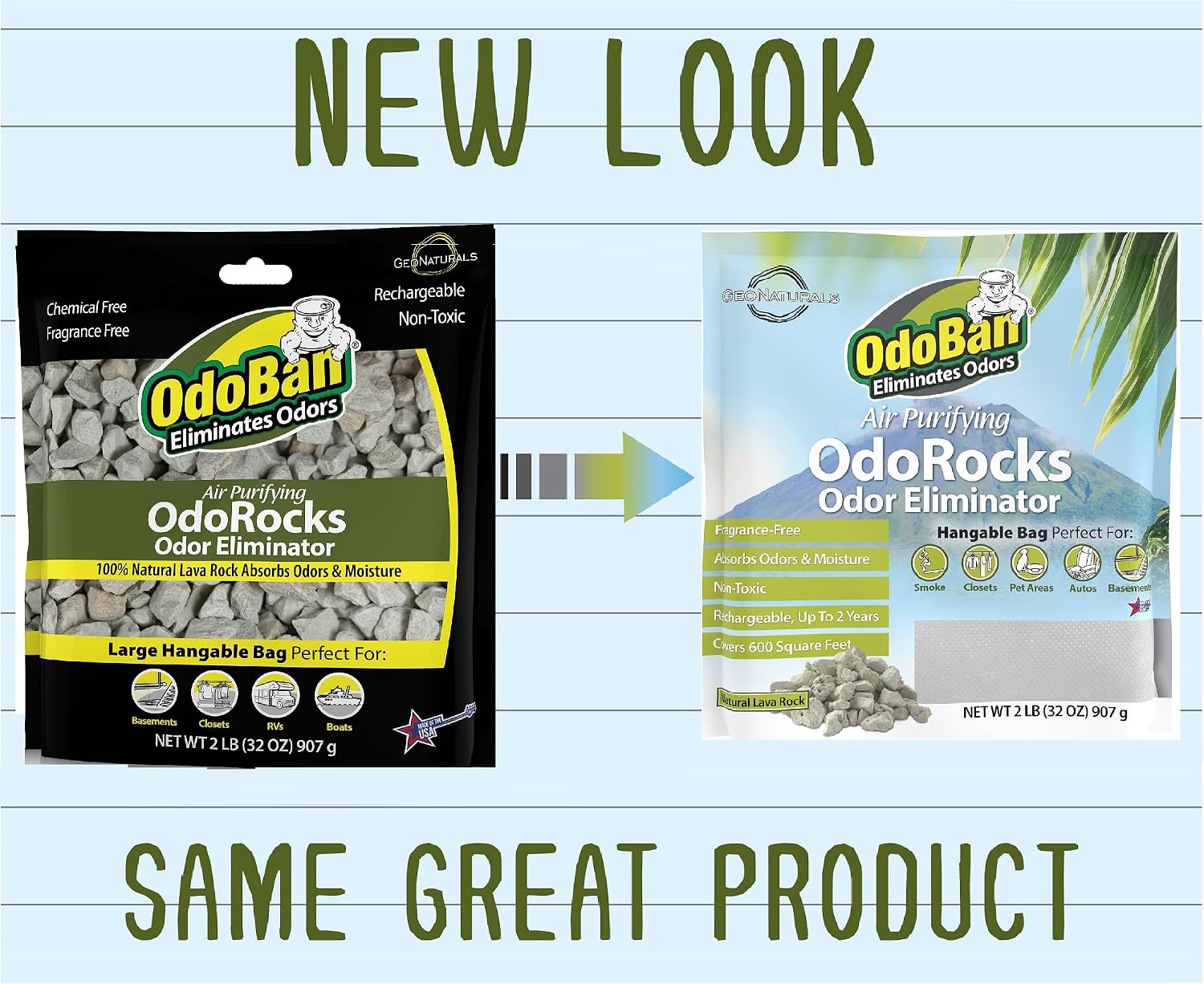 OdoBan Air Purifying OdoRocks Natural Odor Eliminator Made from Natural Volcanic Rocks, Made in the USA, Fragrance Free, 2 Pound Bag - Image 8
