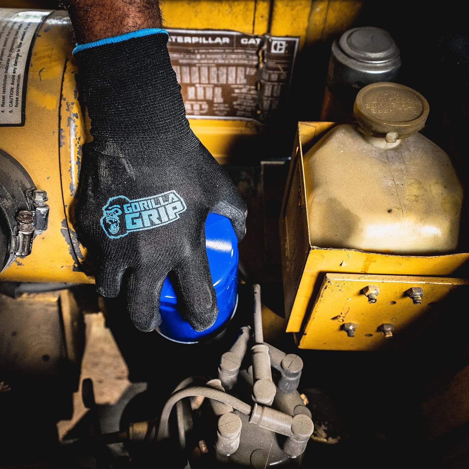Gorilla Grip Work Gloves, Never Slip Maximum Grip All-Purpose, Gloves for Men, Superior in Wet, Dry, Oily Conditions, Polymer Palm, Medium Size, 25 Pairs, Black/Blue | 25047-25 - Image 6