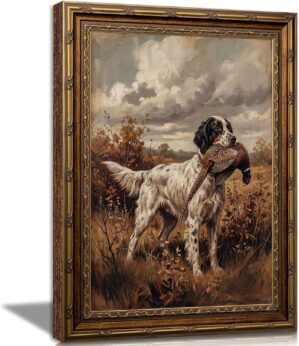 Vintage Gold Framed Hunting Dog Wal...