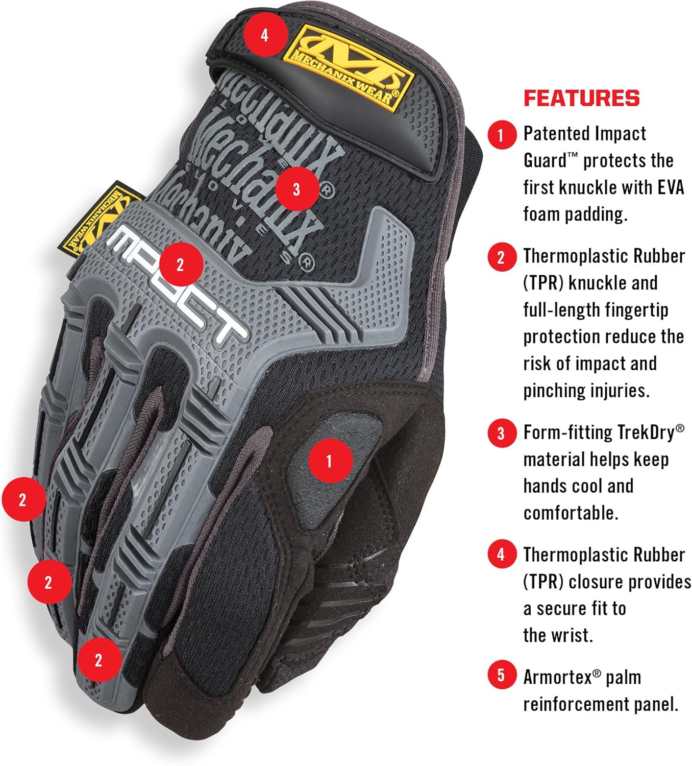 Mechanix Wear M-Pact Impact Resistant Work Gloves - Durable Safety Gloves for Men - Touchscreen Capable - Machine Washable - Breathable - X-Large - Black - Image 9