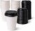 Sierra 12oz Disposable Paper Hot Cups with Black Lids, 1000 Count White Coffee Cups & 1000 Count Sip-Through Lids for Coffee, Tea, Offices, Cafes & Restaurants