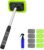 XINDELL Windshield Cleaner Tool – Car Window Cleaning Tool Extendable Handle for Easy Cleaning, 9pcs Reusable Microfiber Pads, Streak-Free Interior & Exterior Auto Glass Cleaner (Green)