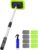XINDELL Windshield Cleaner Tool – Car Window Cleaning Tool 27inch Extendable Long Handle for Easy Cleaning, 9pcs Reusable Microfiber Pads, Streak-Free Interior & Exterior Auto Glass Cleaner (Green)