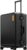 LEVEL8 Zipperless Checked Luggage with Aluminum Frame, Upgraded Medium Hardside Suitcase with Spinner Wheels, Metal Travel Luggage with Double Tsa Locks, 24 Inch, Black