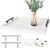 SXNOWS Coffee Table Tray – Large Ottoman Tray for Living Room – Wood Serving Tray with 2 Sets of Handles – Wooden Tray for Coffee Table, 4 Round Coasters Included, White