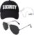 Security Guard Costume Include Security Hat Earpiece and Glasses Secret Service Agent Spy Accessories for Halloween Cosplay