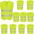 DUSKCOVE 10 Pack High Visibility Safety Vest for Traffic Work, Running, Surveyor and Security Guard – Construction Vest with 2 Reflective Strips, Made from Breathable and Neon Yellow Mesh Fabric
