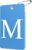 Gostwo 2 Pack Luggage Tags for Suitcases, 26 Initial Letter Travel Luggage Baggage Identification Labels ID Tag Fully Bendable Tags with Stainless Steel Loop (Blue) (Letter M)
