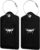 Drone Pilot Leather Luggage Tag Luggage Card with Privacy Cover and Stainless Steel Ring Black