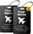 2 Packs Personalized Luggage Tags for Suitcases, Metal Custom Baggage Tags with Holders, Engraved Stainless Steel Travel Luggage Tags, Suitcase Identifier, Bag Tags, Handbags for Men Women (Black)