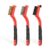 MAXMAN Wire Brush Set 3Pcs, Small Wire Brushes for Cleaning, Rust Remover, Scrub Brush, Detailing Brush, Metal Brush, Stainless Steel/ Brass/ Nylon Bristles Bristle Brush, Scratch Brush, (Red)