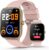 Pink Smart Watch for Women, Bluetooth Call, Blood Pressure, 2.06″ AMOLED, 118 Sports, Fitness Tracker, Heart Rate/SpO2/Sleep/Stress Monitor, IP68 Waterproof, Liquid Silicone, Gift for Her Android iOS