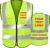 BeautyWill Custom Safety Vest logo Visibility Reflective Vest Class 2 Hi Vis Security Construction Work Vest