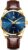 OLEVS Mens Watch Brown Leather Band Dress Watch for Men Quartz Waterproof Men’s Wrist Watch 38MM Gold Case Easy to Read Day Date Business Casual Men Watches Gifts for Him Relojes para Hombres