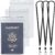 Uniclife 3 Pack Passport Holder, Clear PVC ID Badge Holder with Lanyard, Waterproof Passport Holders for Travel, Extra Large Lanyard Card Holder for Cruise & Events, 4.5″ × 6.4″