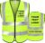 BeautyWill Custom Safety Vest logo Visibility Reflective Vest Class 2 Hi Vis Security Construction Work Vest