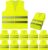 PeerBasics Safety Vests 10 Pack – Yellow Reflective High Visibility, Hi Vis Silver Strip, Men Women, Work, Cycling, Runner, Surveyor, Volunteer, Crossing Guard, Road, Construction, Neon (Mesh, 10)