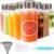 Sursip 8 oz Glass Bottles with Stainless Steel Lids (Set of 8) – Reusable Small Clear Jars for Juicing, Wellness Shots & Fridge Organization – Leakproof, Dishwasher Safe & BPA Free