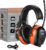 PROHEAR 027 AM FM Radio Headphones with Digital Display, 25dB NRR, Safety Ear Protection Earmuffs for Mowing, Snowblowing, Construction, Work Shops – Orange