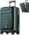 Coolife Carry On Luggage Suitcase : 22x14x9 Airline Approved Travel Luggage with Spinner Wheels, Front Pocket Expandable Hardshell Suitcases with TSA Lock Green
