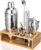 Cocktail Shaker Set, 18/8 Food-Grade Stainless Steel Mixology Bartender Kit 10-Piece Bar Tools with Stylish Bamboo Stand – Rust-Proof & Dishwasher Safe – Professional Martini Shaker Gift for Men, Dad