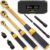 1/4 3/8 1/2-inch Drive Click Torque Wrench, 8Pcs Torque Wrench Set 10-230in.lb, 5-50ft.lb, 10-180ft.lb with Adapters, ±3% Accuracy, 72-Tooth Dual Scale Torque Wrenches for Bike, Moto, Car Repair