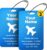 2 Packs Personalized Luggage Tags for Suitcases, Metal Custom Baggage Tags with Holders, Engraved Stainless Steel Travel Luggage Tags, Suitcase Identifier, Bag Tags, Handbags for Men Women (Blue)