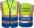 BeautyWill Custom Safety Vest Customized Logo Mesh Vest Class2 High Visibility Reflective Vest with Pockets Blue Workwear（Yellow Blue，L）