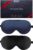 BeeVines 100% Real Mulberry Silk 2 Pack Sleep Mask, Pure Silk Eye Masks with Adjustable Strap for Sleeping, Block Light Eye Sleep Shade Cover, Reduces Puffy Eyes Traveling Gifts(Black & Blue)