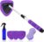 XINDELL Windshield Cleaner Tool – 24” Extendable Car Window Cleaner for Interior & Exterior Glass, Long Handle for Hard-to-Reach Areas, 4 Microfiber Pads & Spray Bottle, Car & Home Glass Kit