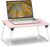 Ruxury Foldable Lap Desk Laptop Stand Bed Desk Table Tray, Breakfast Serving Tray, Portable & Lightweight Mini Table, Lap Tablet Desk for Sofa Couch Floor – Pink