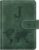 Personalized J Passport Holder Cover Initial Letter Travel Wallet RFID Blocking Passport Cover Credit Card Holder Case Passport Book Holders for Women and Men, Pine Green-J