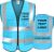 BeautyWill Custom Safety Vest logo Visibility Reflective Vest Class 2 Hi Vis Security Construction Work Vest