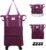 Travel Rolling Duffel Bag with Removable Wheels,Expandable Foldable Carry-On Luggage for Trip or Hospitalization