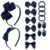 phnydreg Girl Navy Hair Bow Accessories 14 Pieces Uniform Hair Bows Hair Clips Headband for School Toddler Girls