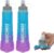 MARCHWAY Soft Hydration Flask with Wide Mouth, 300ml/500ml Collapsible TPU Water Bottle, Leakproof Portable Flexible for Running, Hiking, Cycling, Climbing, Gym, Travel (2pcs Blue-Purple 500ml)