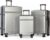 SKROSS Apex 3 Piece Hardside Luggage Set: 28 Inch Large Suitcase, 24 Inch Medium Checked Travel Luggage & 20 Inch Carry On Luggage. Hardshell Suitcases with Spinner Wheels (Silver)
