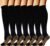 Double Couple 7 Pairs Copper Compression Socks for Men Women 20-30 mmHg Knee High Stockings Best Support for Sports