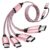 Travel & Car USB C Cable, USB C Splitter Multi Charging Cable, 4 in 2 USB A/C Charging Cable with 4 Type C Ports, Compatible with iPhone 17/16/15 Pro Max/Android/Galaxy S26 and More USB C Devices-5FT