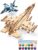BOOZUU 3D Wooden Fighter Jet Puzzle for Adults, DIY Painting Wooden Aircraft Model Kit, Mechanical Military Airplane Puzzle Gift for Ages 14+