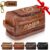 Personalized Toiletry Bag for Men, Custom Toiletries Bag Gifts for Men, Him, Birthday, Anniversary, Graduation, Groomsmen, Dad, Husband, Boyfriend, Leather Engraved Travel Cosmetic Shaving Hygiene Bag