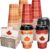 Whaline 50 Pcs Fall Thanksgiving Buffalo Plaid Disposable Coffee Cup with Lids and Sleeves Rustic Pumpkin Maple Leaf Paper Drinking Cups for Autumn Harvest Thanksgiving Party Supplies