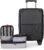 SKROSS Studio K Hardside Expandable 20 Inch Carry-On Luggage Set for Travel, Carry On Suitcase with Spinner Wheels, TSA Approved Lock & 3 Packing Cubes. Travel Hardshell Carry on Bag (Black)