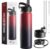 Stainless Steel Insulated Water Bottle and Travel Mug for Hot and Cold Beverages, Wide Mouth, Double Wall Insulated Hydration Sports Water Bottle for Hiking, Biking, Outdoor, 22 OZ BPA Free