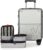 SKROSS Studio K Hardside Expandable 20 Inch Carry-On Luggage Set for Travel, Carry On Suitcase with Spinner Wheels, TSA Approved Lock & 3 Packing Cubes. Travel Hardshell Carry on Bag (Silver)