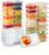 Pure Future 20-Pack Reusable Snack Containers with Lids, 2-Compartment Snackle Box Container for Meal Prep, Portion Control Snack Pack for Office, Travel & Gym, Microwave Safe (40 Pcs)