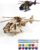 BOOZUU 3D Wooden Helicopter Puzzle – Build and Paint Wooden Aircraft Model Kit for Adults and Teen Age 14+, 294 Pcs DIY Craft Home Decor Gift for Birthdays or Father’s Day